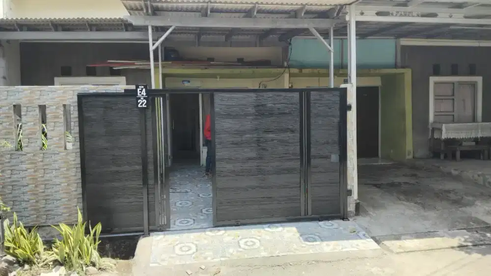 Pintu pagar grc motif kayu