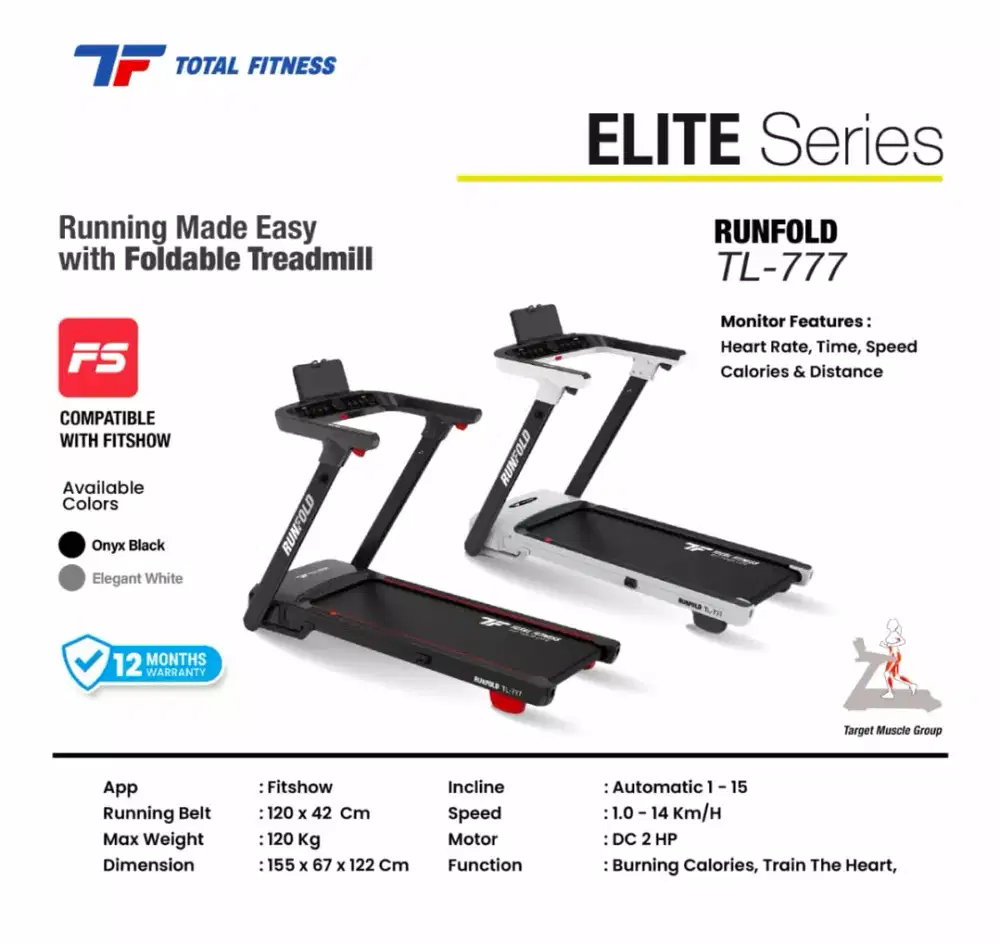Alat fitnes treadmill elektrik TL 777  new