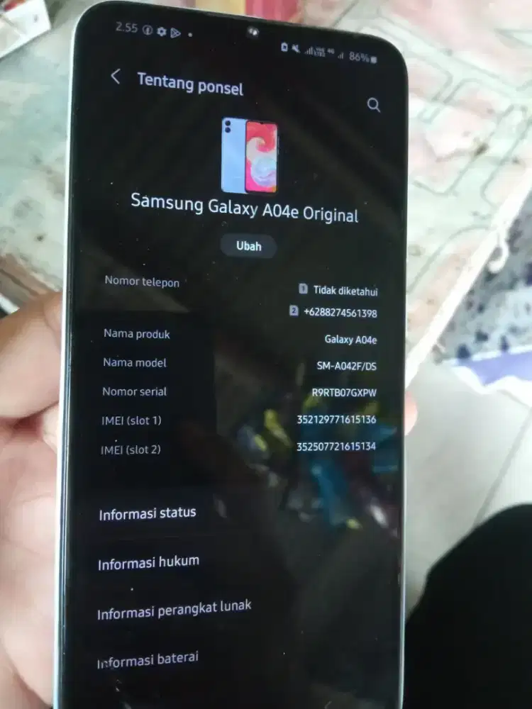 SAMSUNG A04 Essential ORI RAM 4+⁴ /32 NORMAL