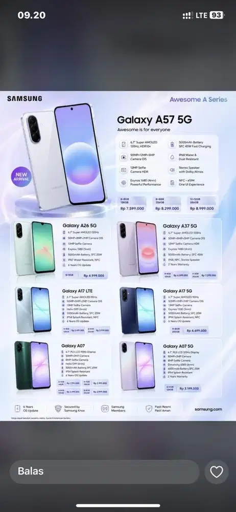 Promo Samsung A Series mulai dari 1 jutaan