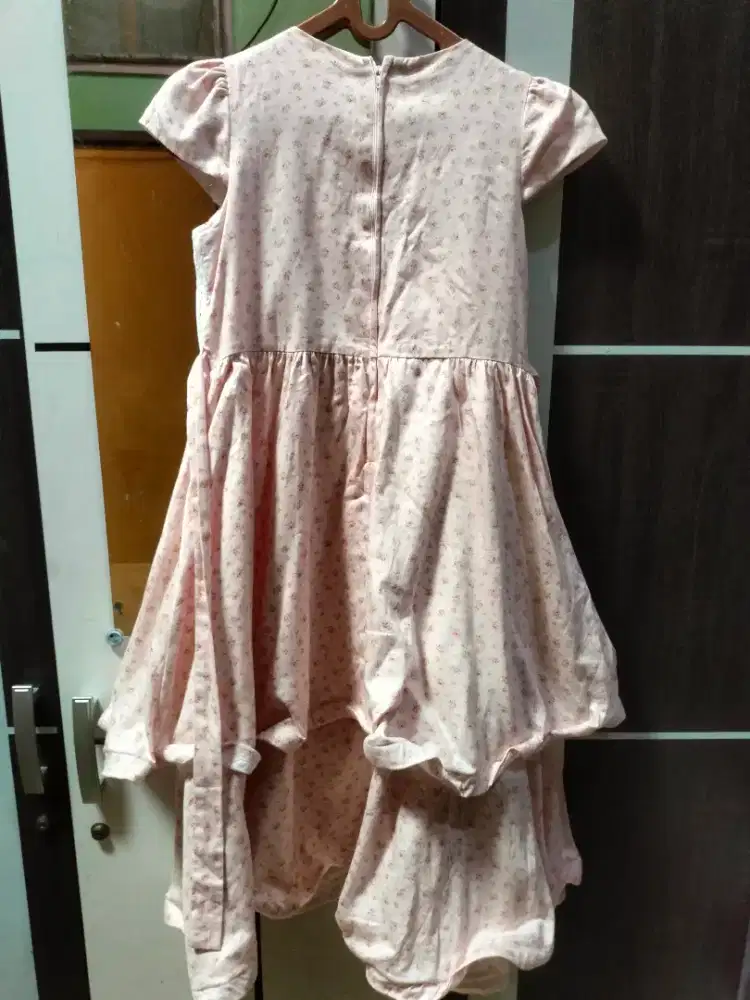 Baju gamis gaun anak perempuan orange putih