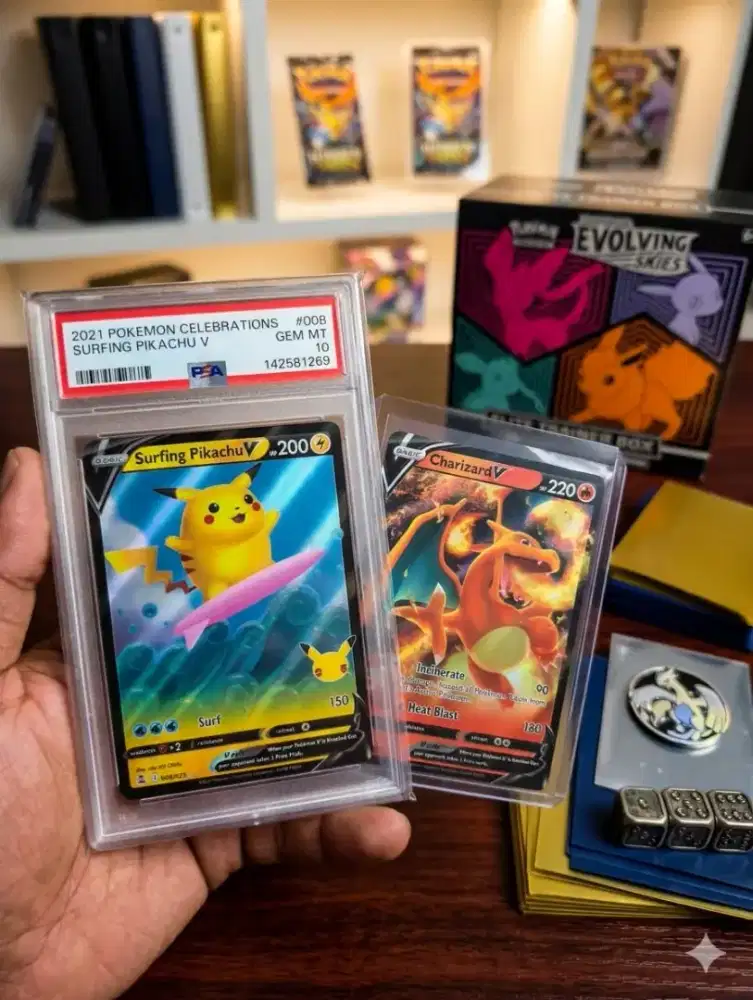 Pika PSA slab 10 dan charizard