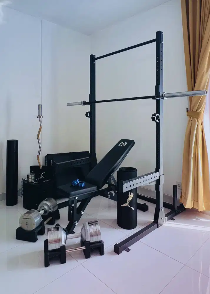 Full Home Gym Setup | Rack · Bench · Bars · Plates · Dumbbells...
