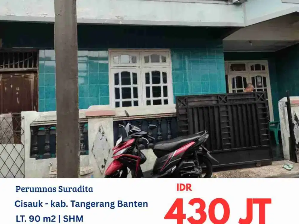 HFN0345 rumah 1 lantai layak huni di perumnas Suradita Cisauk, kab. Tangerang, Banten