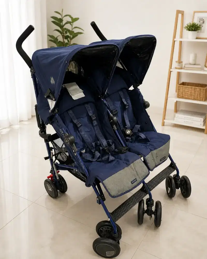 MACLAREN TWIN DOUBLE STROLLER ORIGINAL – NAVY PREMIUM