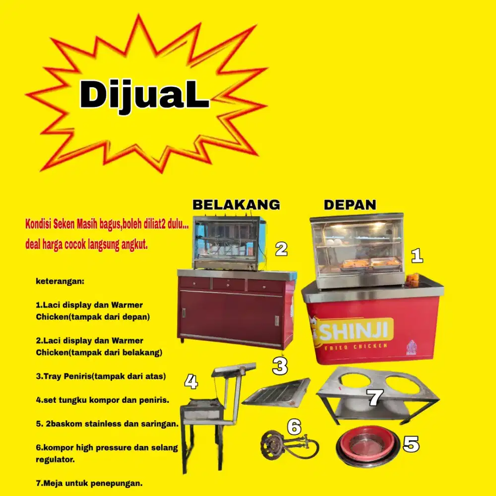 Jual etalase fris chicken 1 set beserta lainnya