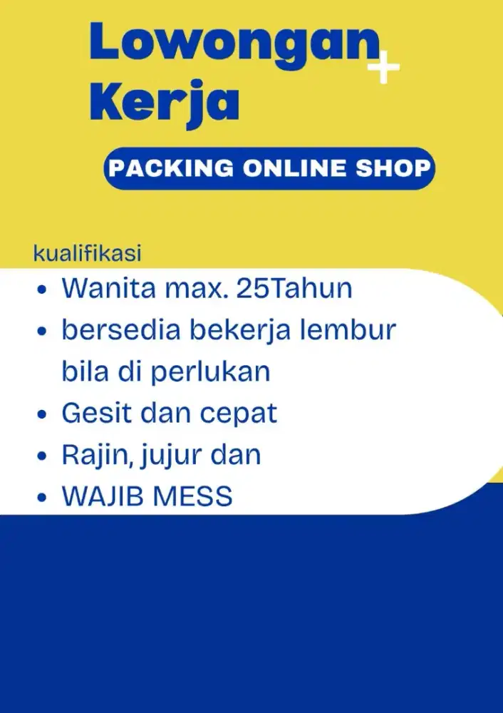 LOWONGAN PACKING BAJU ONLINE SHOP