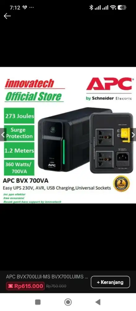 UPS APC 700VA 360w