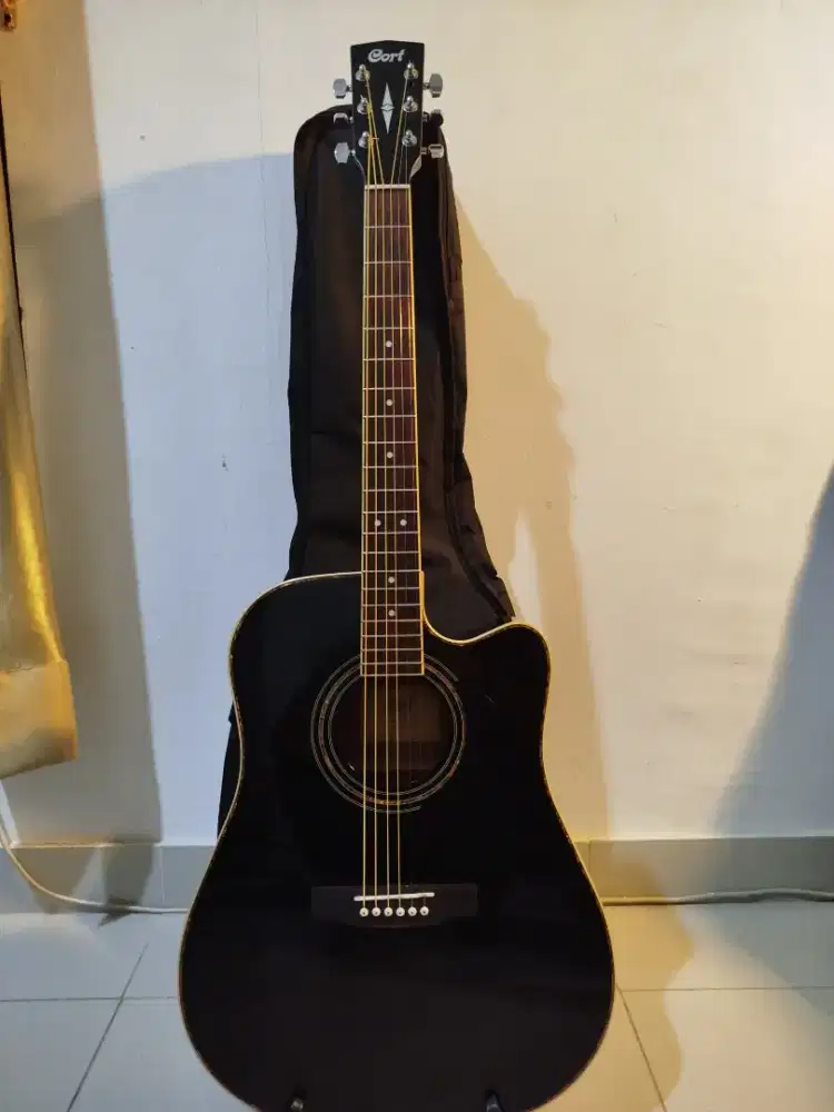 Gitar Akustik Elektrik Cort AD880CE BK Original 2022 + Softcase
