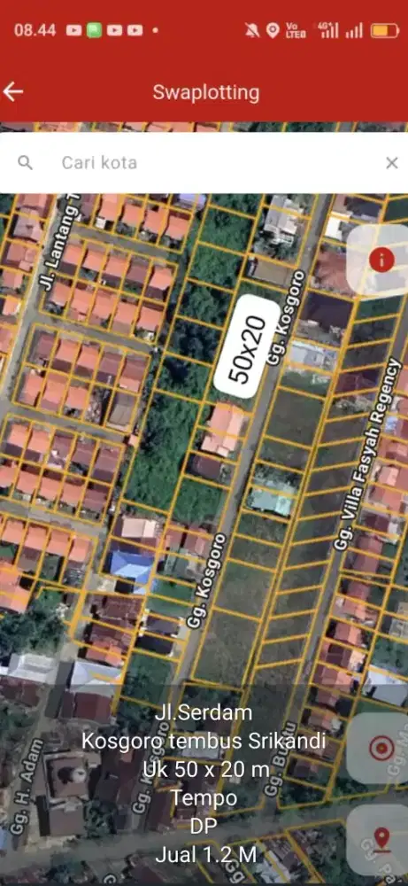 Tanah kavling sungai raya dalam ukuran 50 x 20