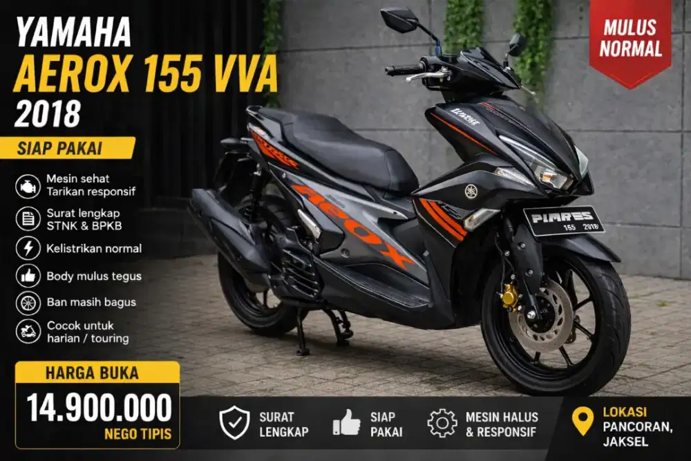 Yamaha Aerox 155 VVA 2018 Full Original
