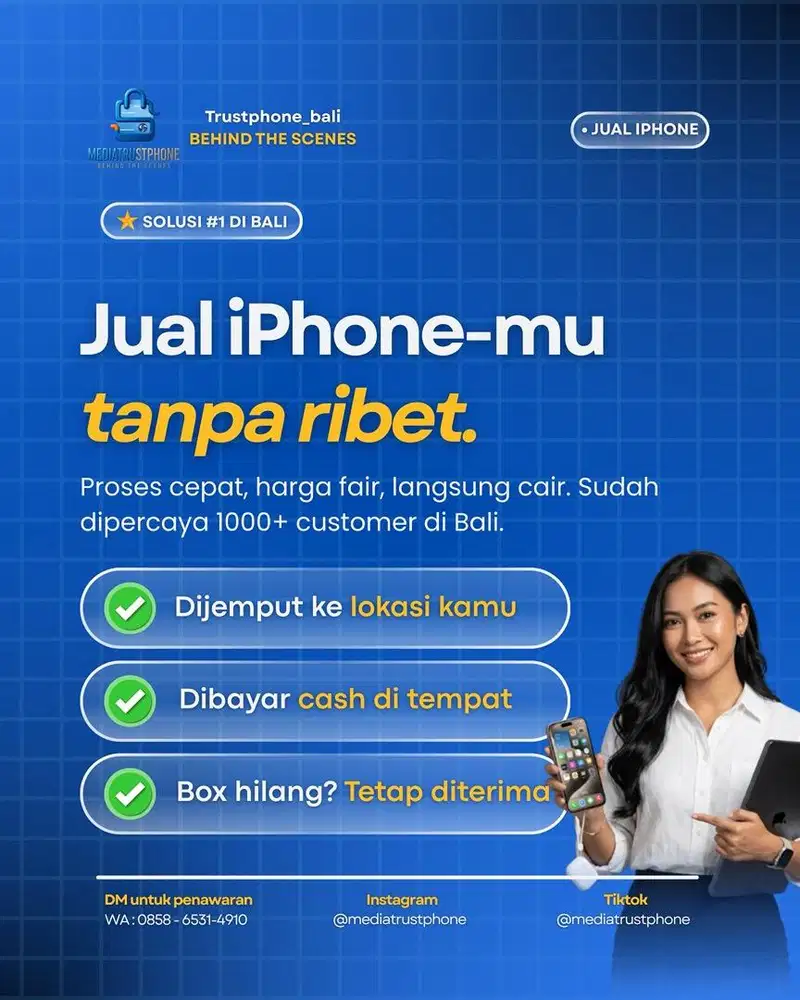 Beli iPhone Bekas Cash di Tempat  - Trustphone Bali  (Area Bali)