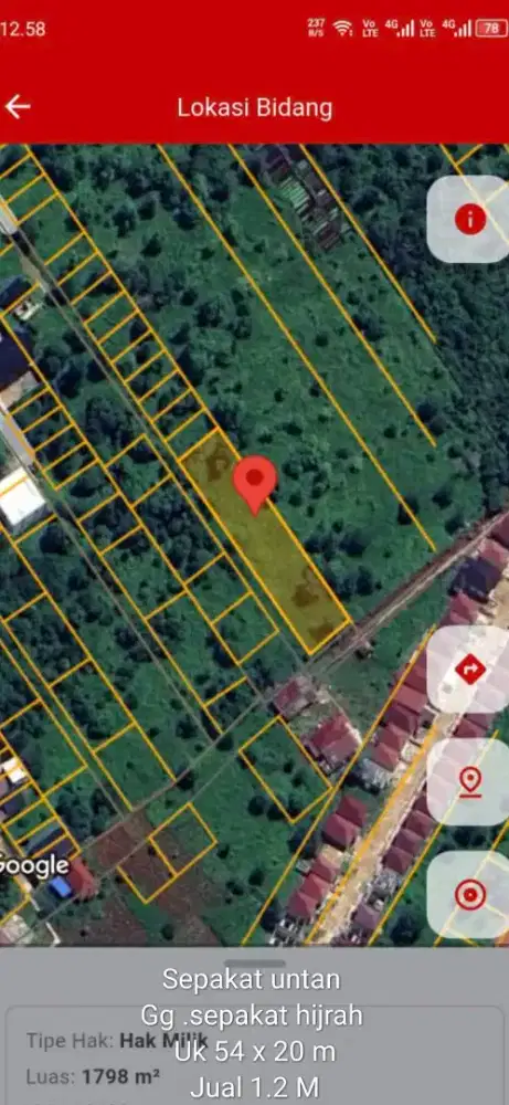 Tanah sepakat 2 untan ukuran 54 x 20