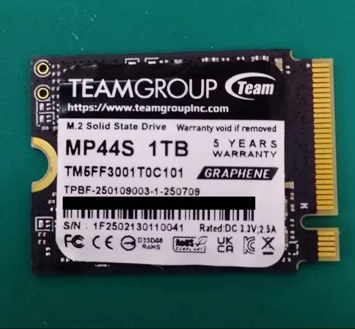 M.2 2230 NVMe PCIe 1TB 100% NORMAL SECOND