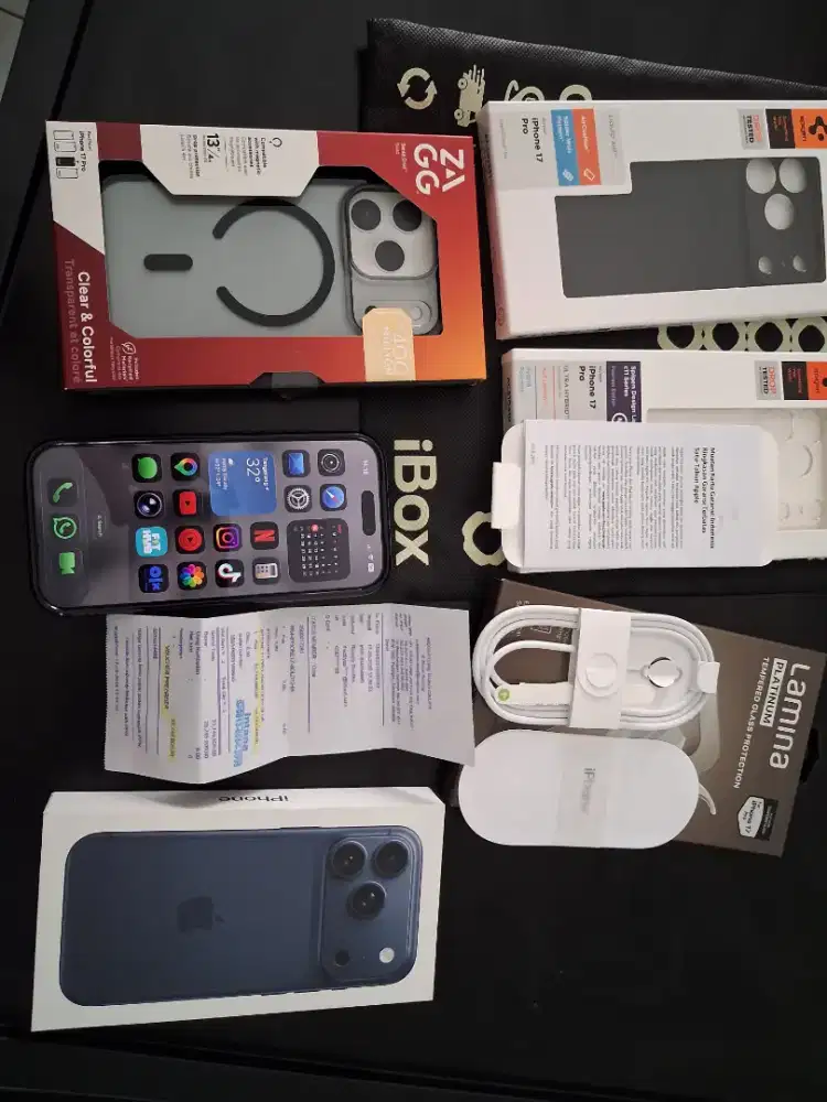 Iphone 17 pro 256gb blue ibox sempurna