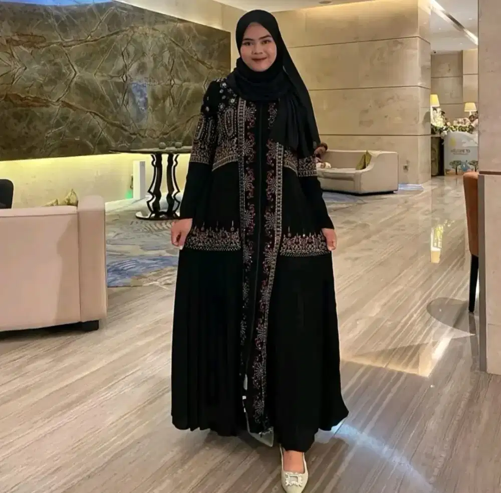 Abaya Turki Full Bordir Berpayet Cantik & Elegant