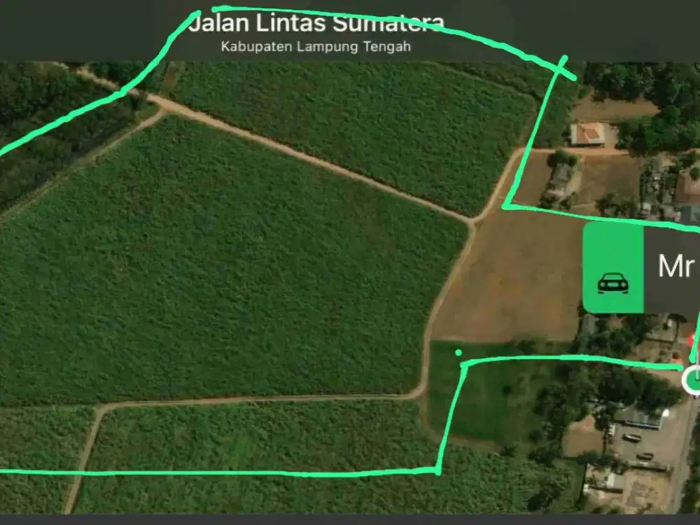 tanah 7 hektar pinggir jalan lintas sumatera terusan nunyai