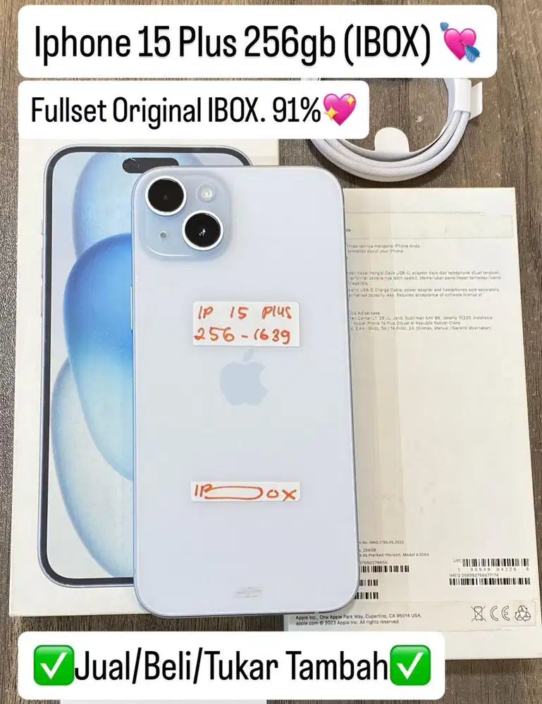 Iphone 15 Plus 256 Gb Blue Resmi Ibox