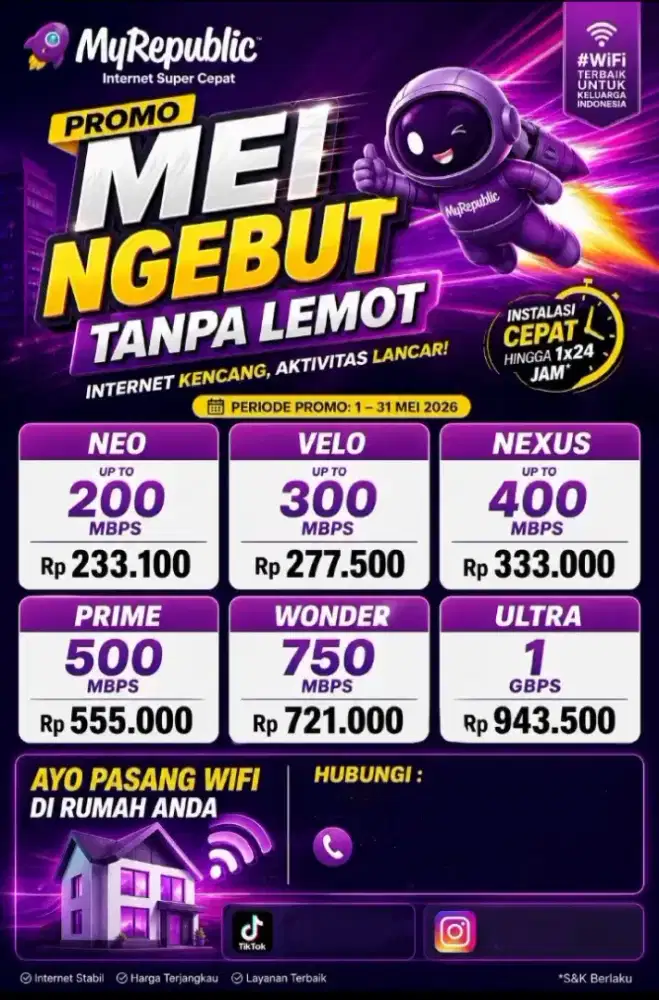 Promo pemasangan internet myrepublic wifi myrepublic jakarta selatan