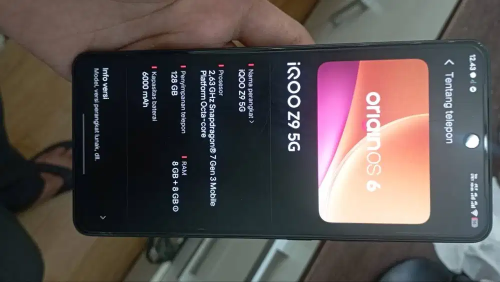 Iqoo z9 5g ram 8+8 /128