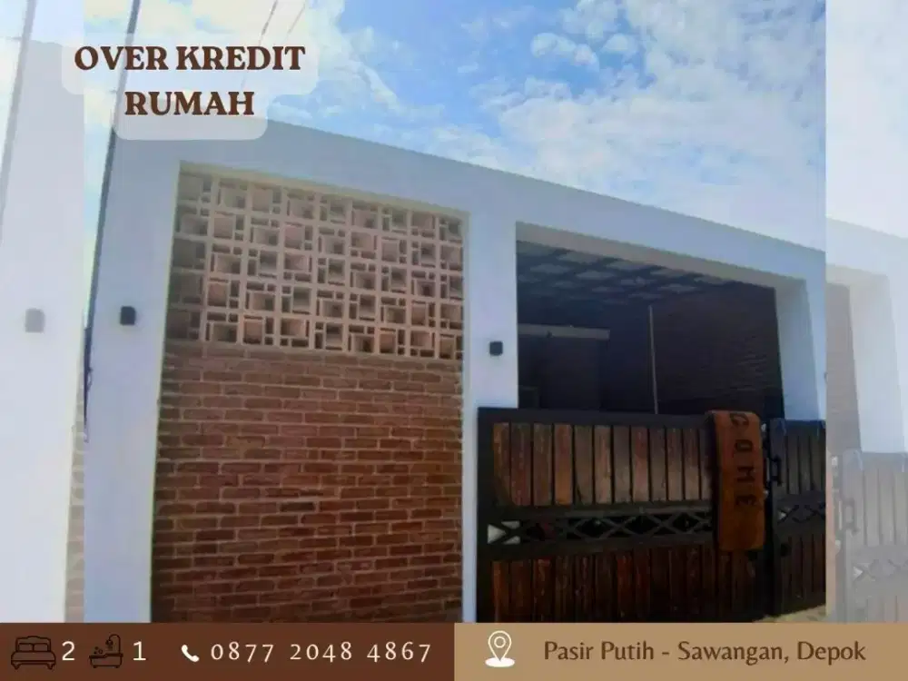 Jual Rumah Over Kredit 95JT dkt Tol Sawangan Depok Pasir Putih