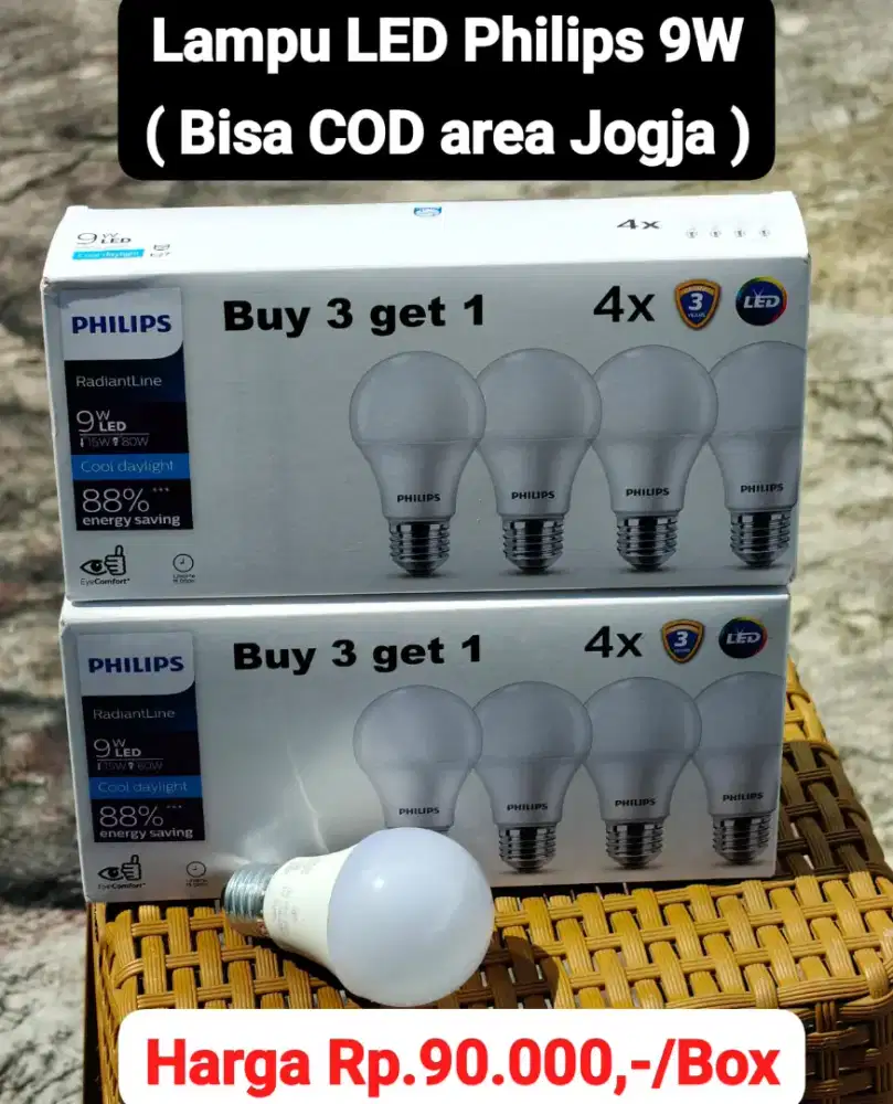 Lampu LED Philips 9watt isi 4 ( FREE ONGKIR )