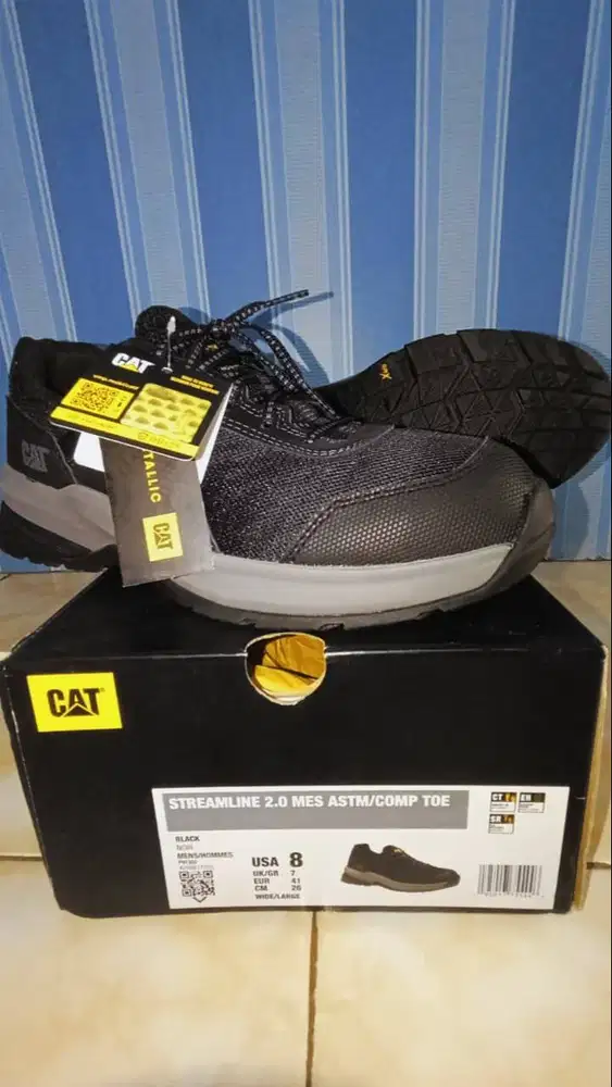 Sepatu Safety Caterpillar streamline Mesh 2.0 Black Original ukuran 41