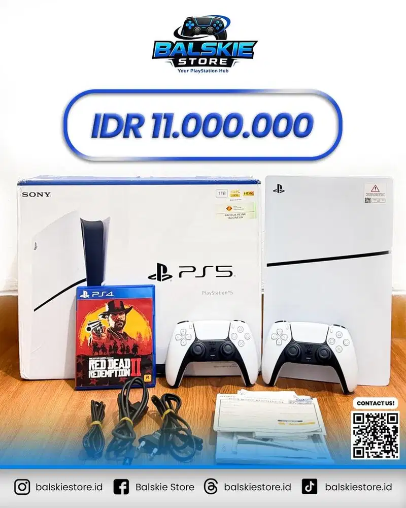 PS5 SLIM DISC SERI TERBARU FULL GAMES GARANSI RESMI SONY INDONESIA