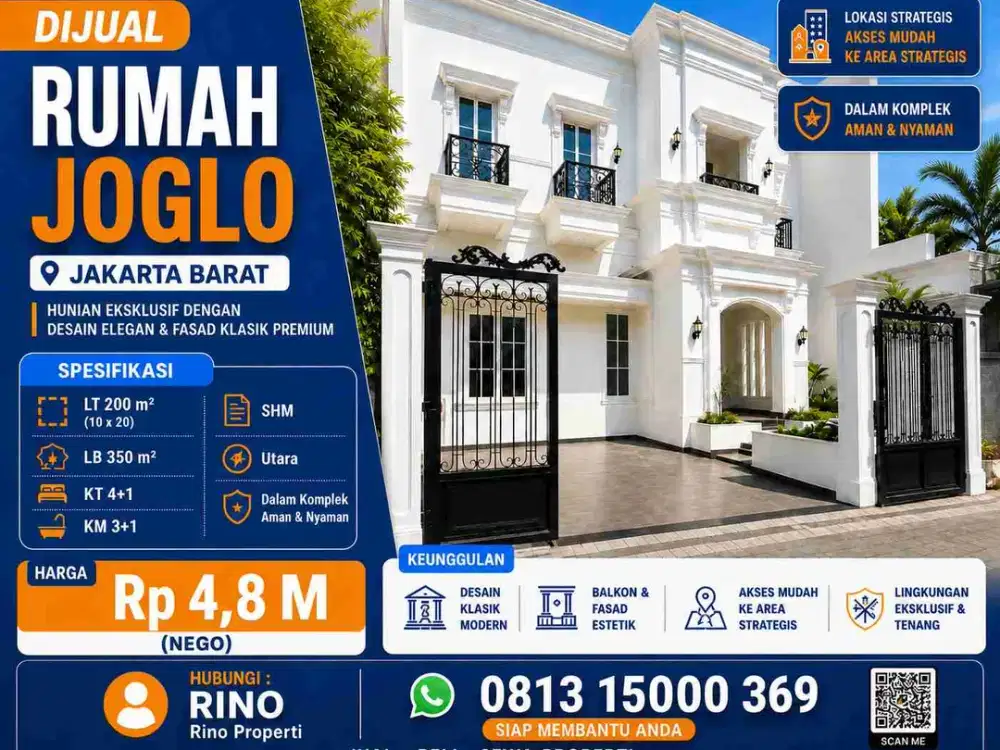 Brand New! Rumah Mewah 2 Lantai Dalam Komplek Dekat Akses Tol Joglo Jakarta Barat