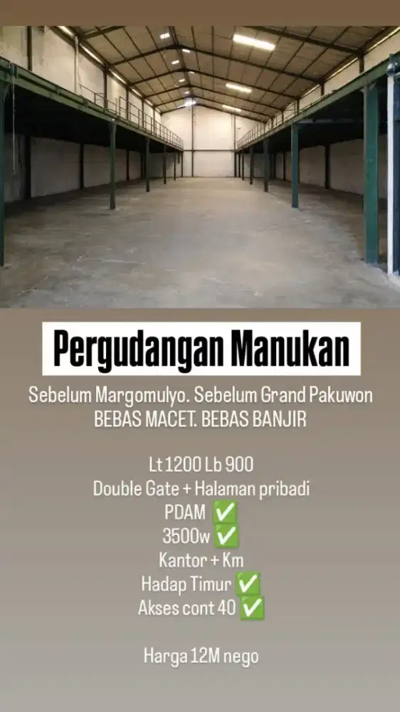 Sebelum Margomulyo. Manukan wetan 60. Pergudangan yg ada PDAM.