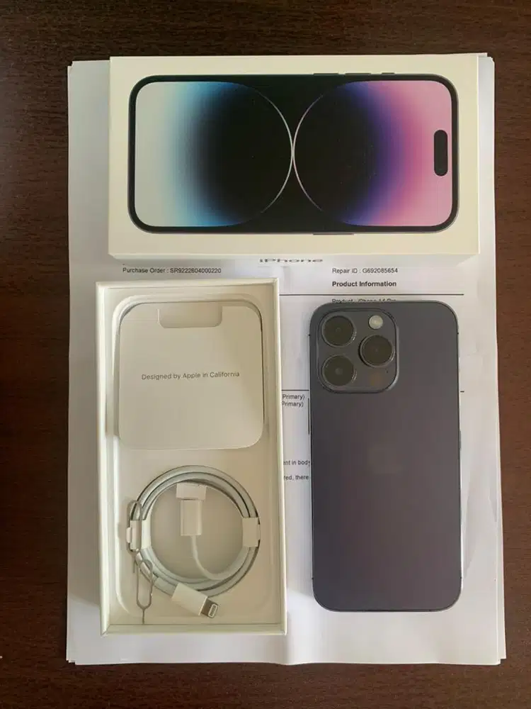 Dijual iphone 14 pro IBOX 128gb purple like new!