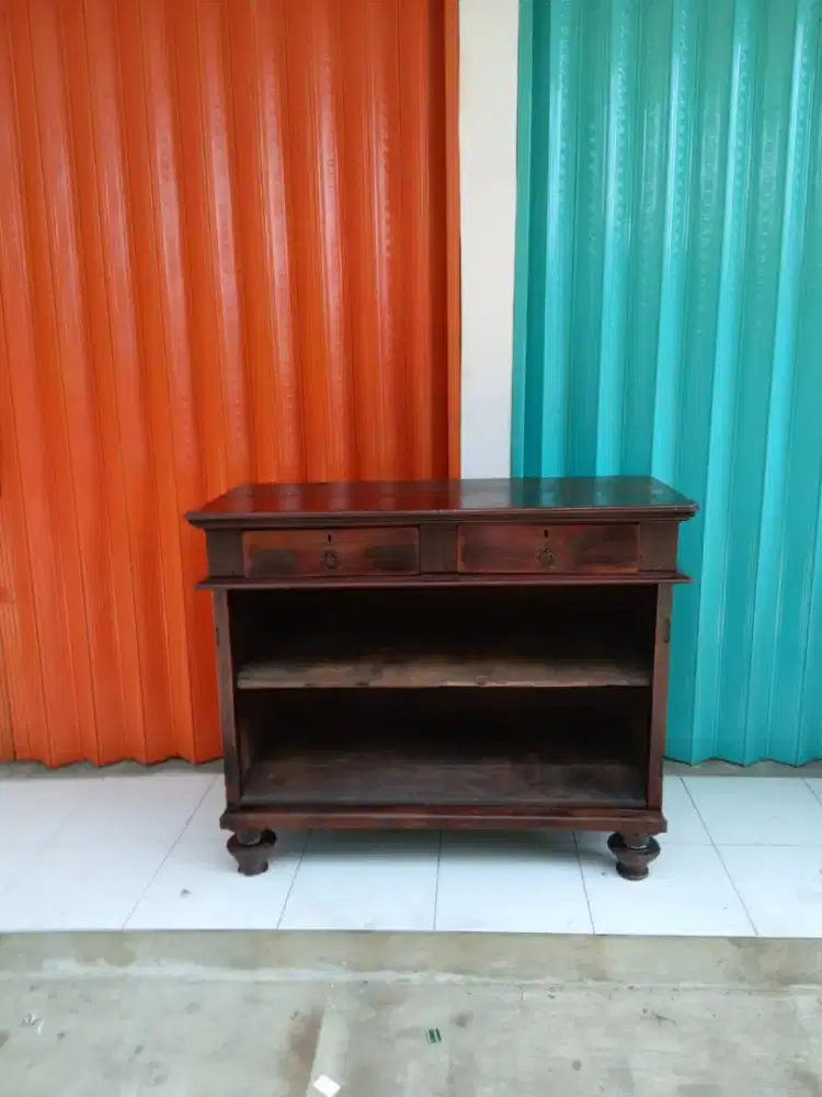 Meja tv lemari bupet material jati tua