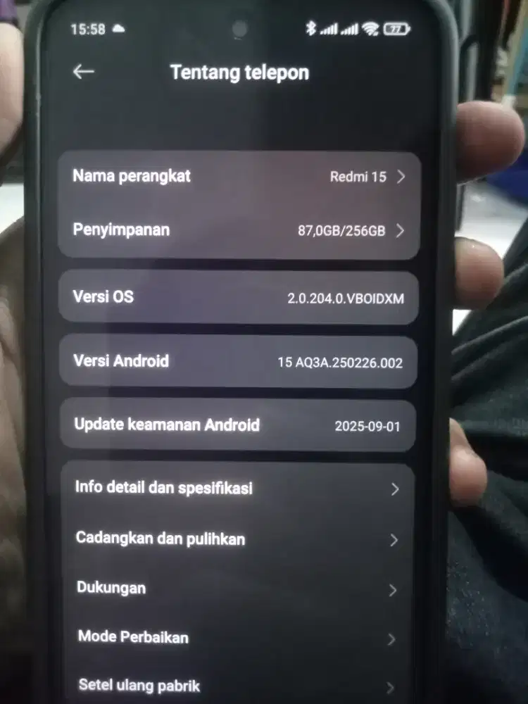 REDMI 15 8/256 NO BOX ADA CHARGER