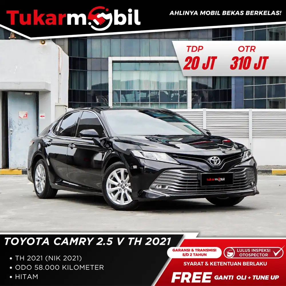 [BERGARANSI] TOYOTA CAMRY 2.5 V MATIC TAHUN 2021 HITAM GANJIL