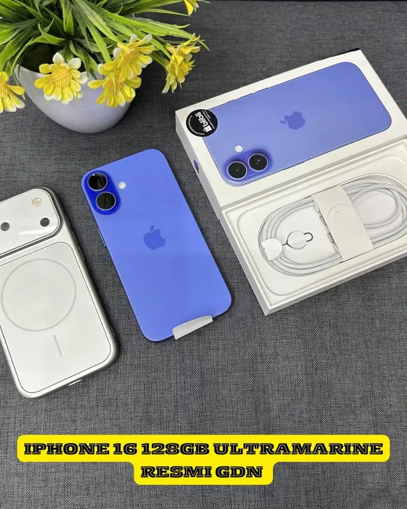 Iphone 16 128gb ultramarine resmi BH 100% Cc 11
