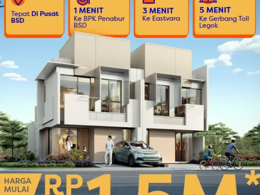 Rumah Baru Murah Izzi BSD Tahap 2 Tipe 5x11 Unfurnished Disc 12.5% Bisa KPR DP 0
