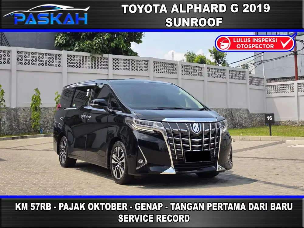 Genap Pajak=Oktober Km=57k Bunga=5% ALPHARD G 2019 ALPHARD G ATPM 2019