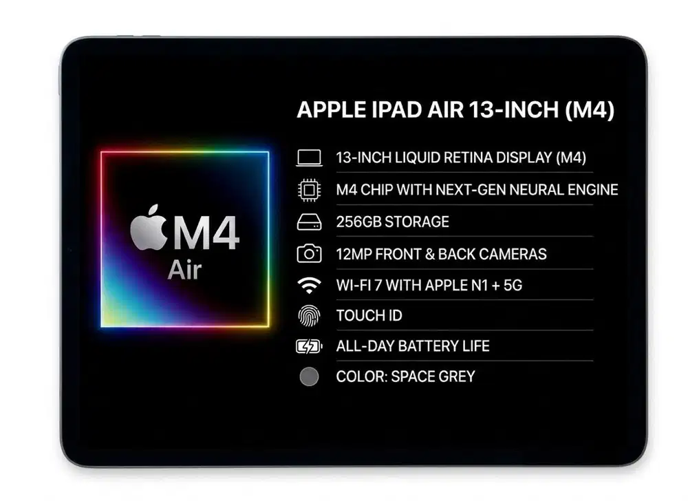 APPLE IPAD AIR 13-INCH (M4) – PERFORMA SUPER CEPAT & PREMIUM!