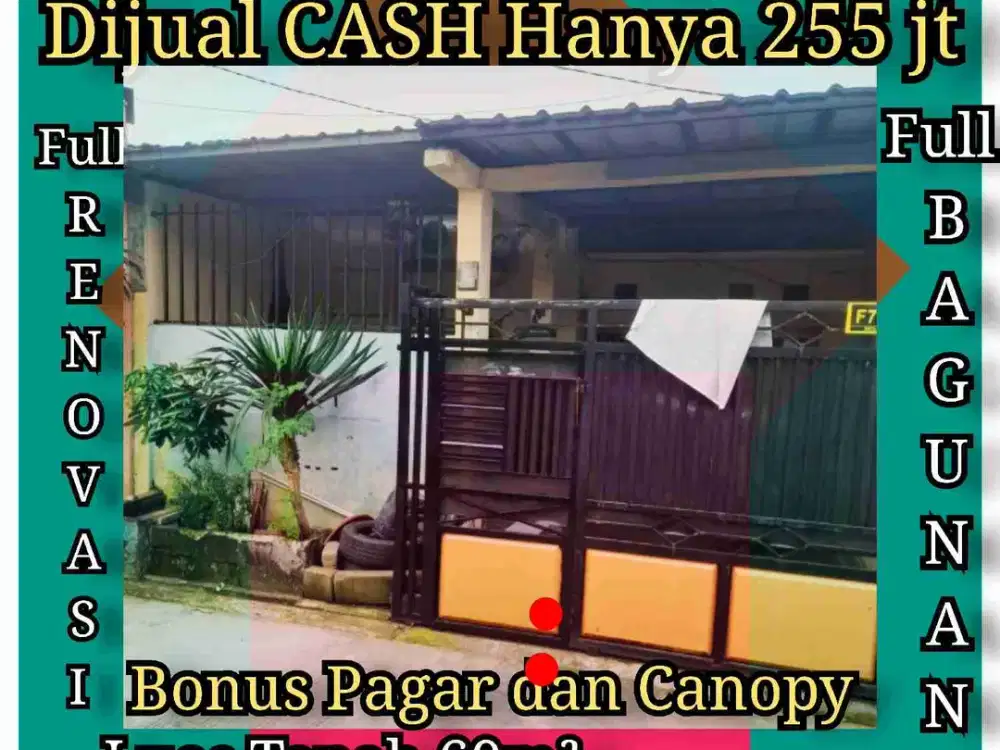 Rumah Cantik Minimalis dijual CASH Cepat karena lg Butuh Dana Mendesak..