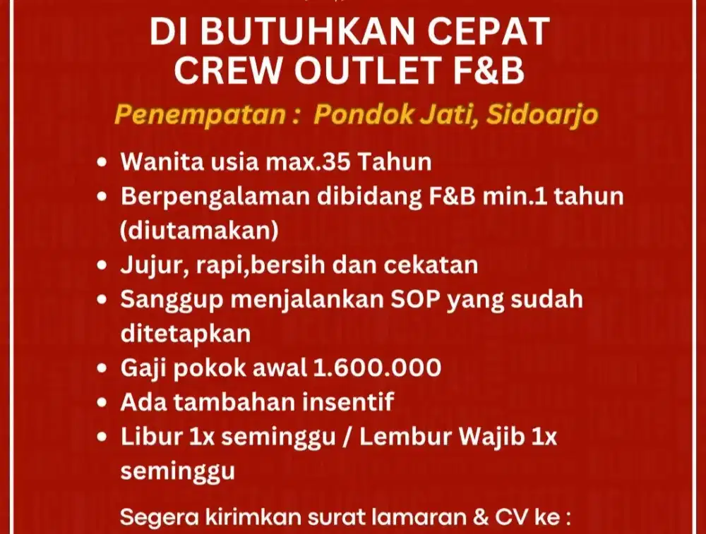 di butuhkan segera