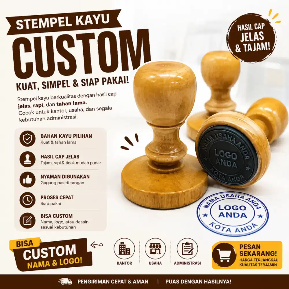 Stempel Kayu atau kristal