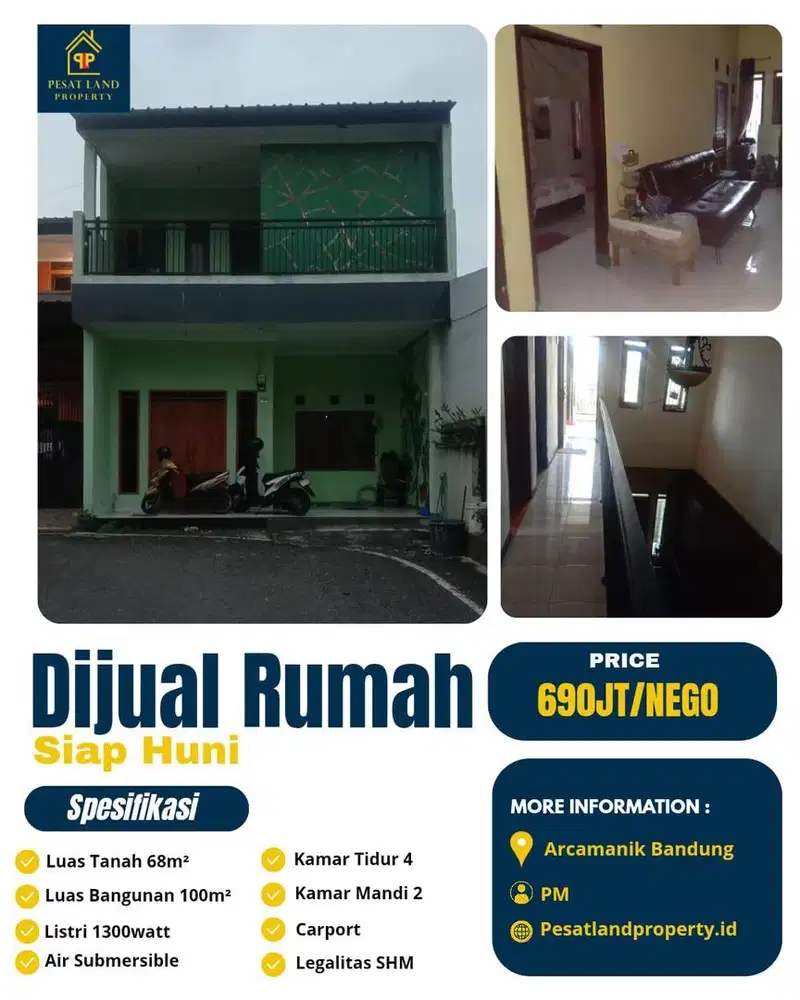 Murahh Dijual rumah 2 lantai di arcamanik dekat antapani