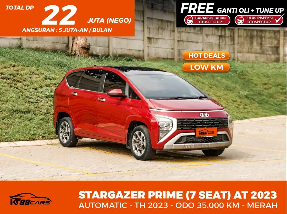 [BERGARANSI] HYUNDAI STARGAZER PRIME MATIC 7 SEAT TAHUN 2023 MERAH