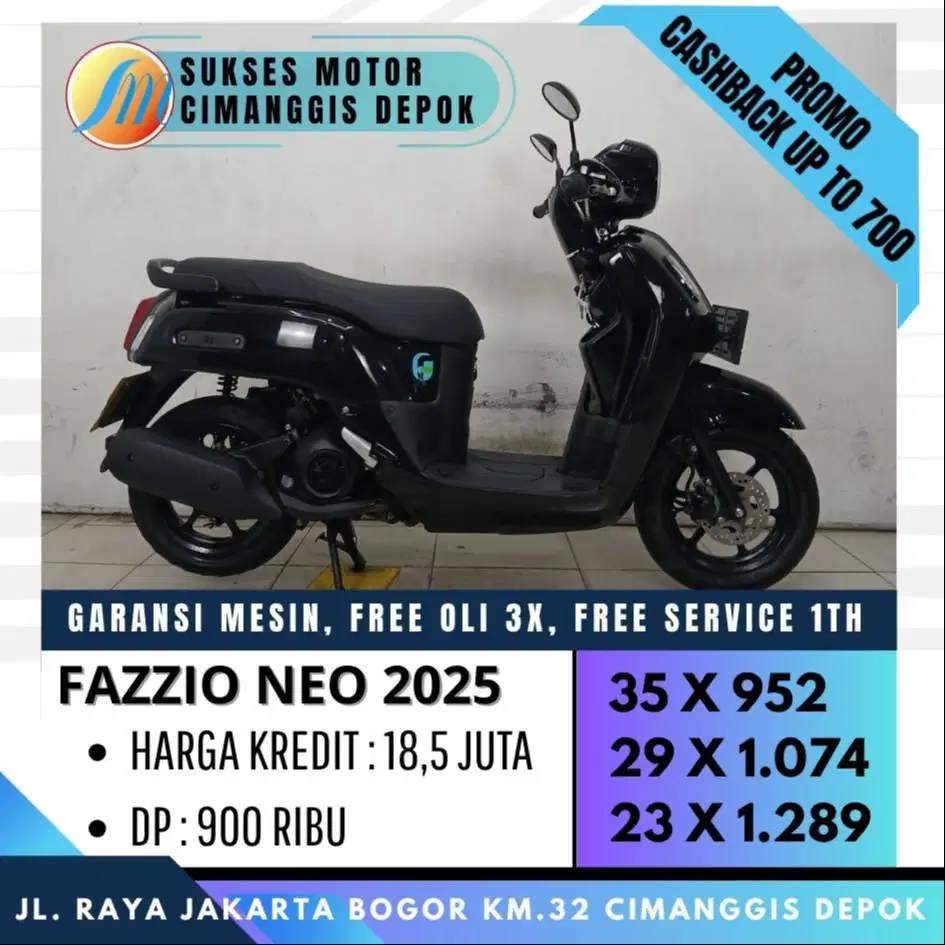DP 900 FAZZIO NEO 2025 KUNCI 2 KM LOW UNIT BERGARANSI [SUKSES MOTOR]