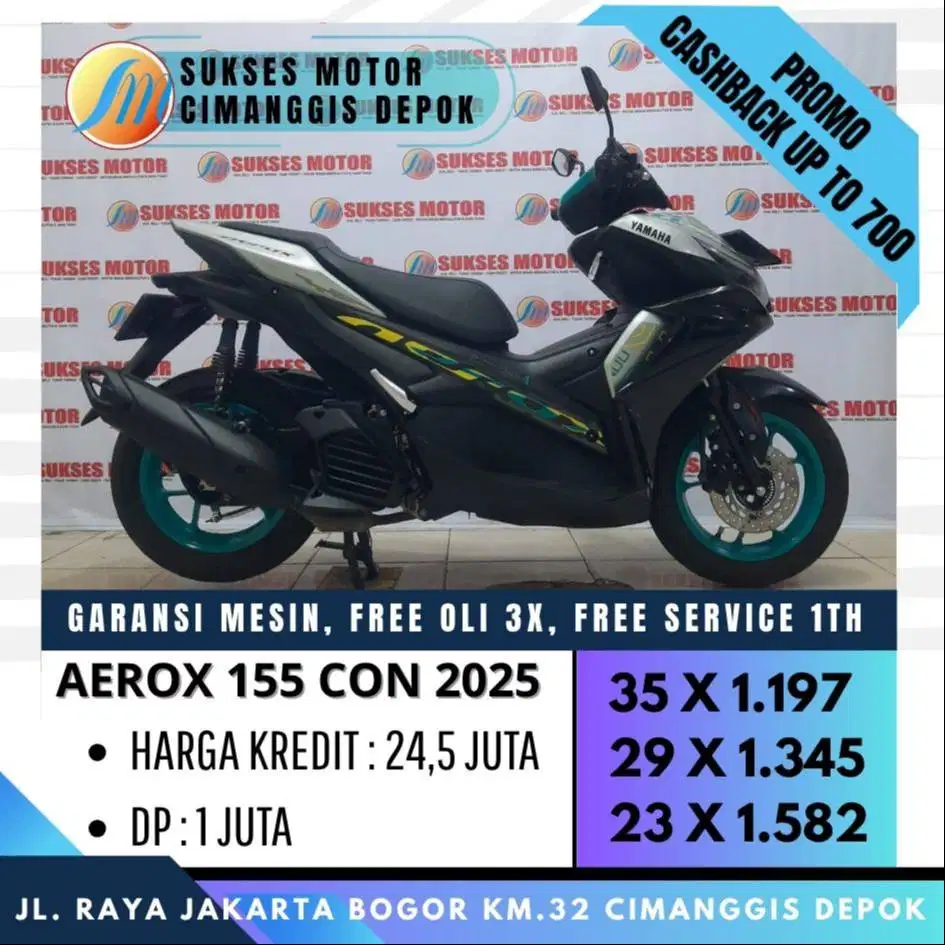 AEROX 155 C 2025 TRMURAH KREDIT DP 1JUTA CICILAN RINGAN [SUKSES MOTOR]