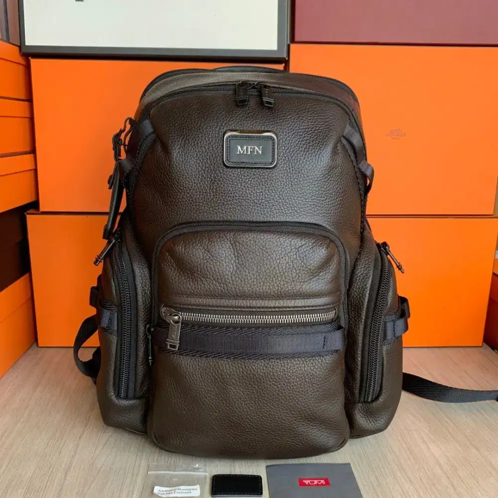 Tumi Alpha Bravo Navigation leather backpack kulit tas ransel original