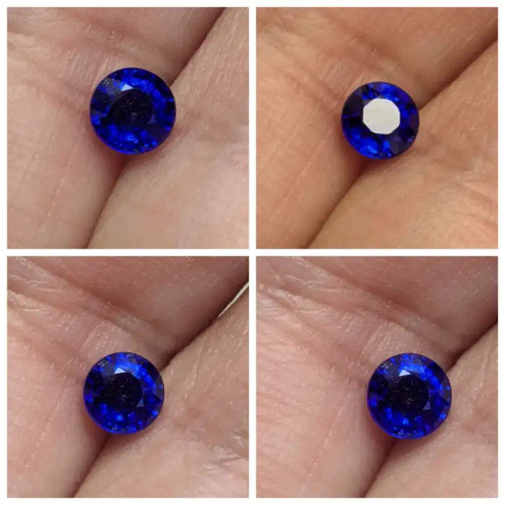 Natural blue safir + natural tourmaline