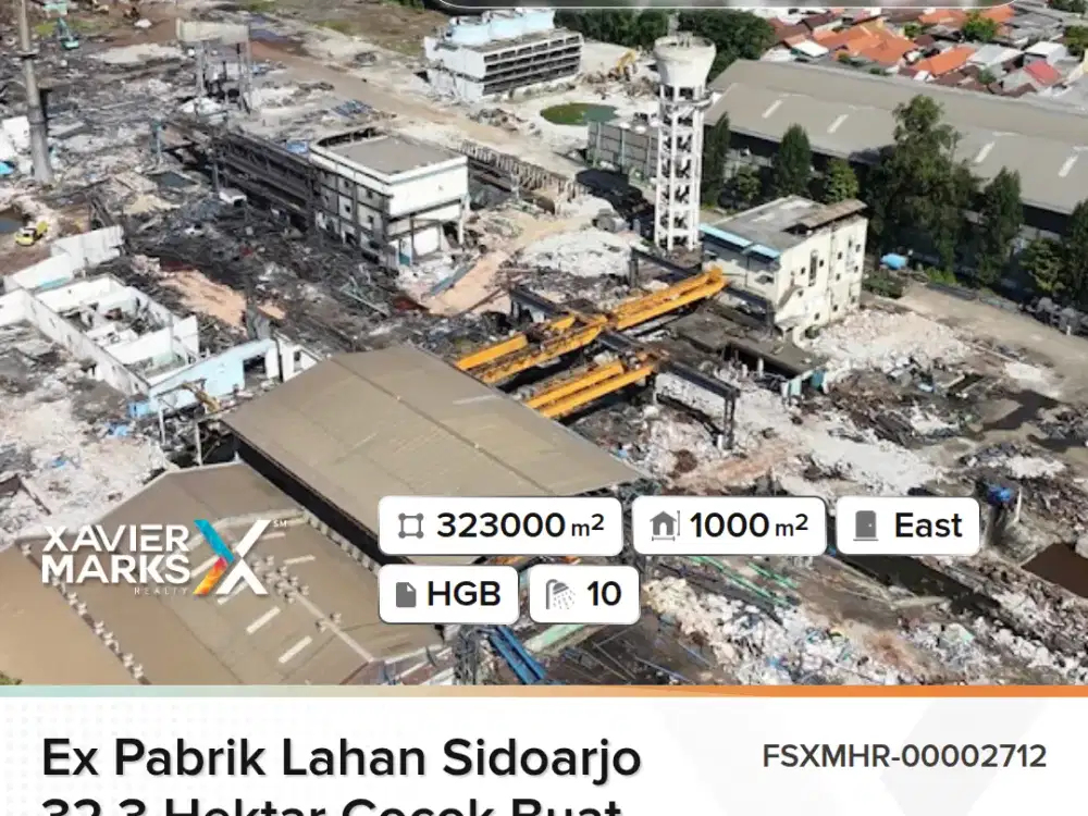 Lahan 32.3 hektar di sidoarjo cocok buat investor Gudang, lokasi hanya 5 menit dari Tol Waru