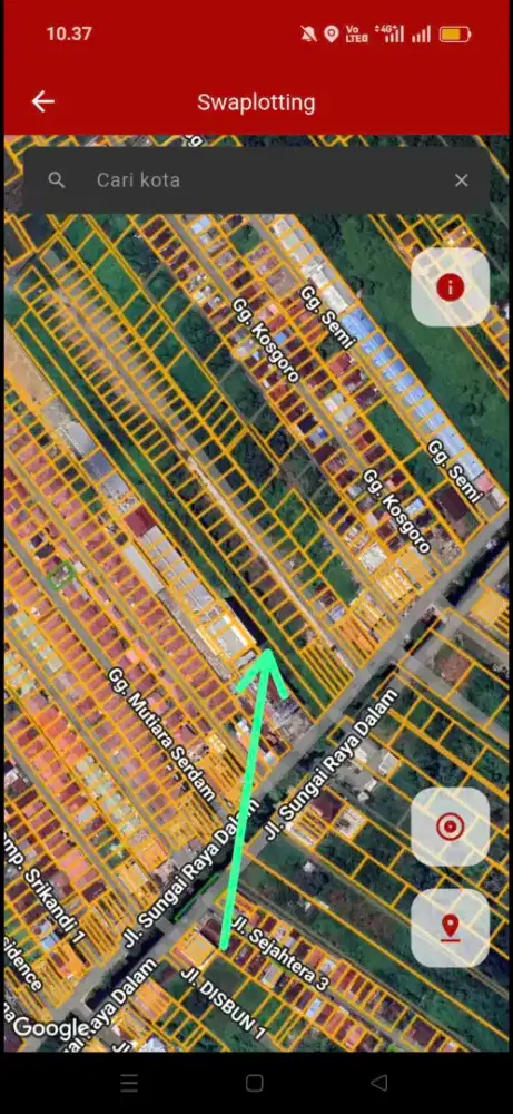 Tanah luas tepi jalan serdam lokasi strategis ukuran 22,5 x 360