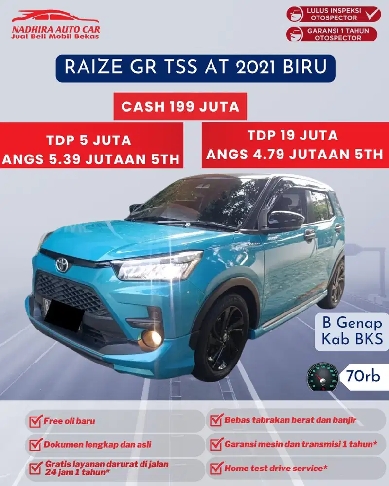 DP 5 Juta Raize GR TSS AT 2021 Biru